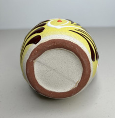 Two Modern Hand-Painted Mexican Clay Pottery Mugs – Glazed Rim & Interior