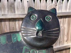 Mid Century Modern Mexico Pottery Cat Figurine Barro Negro Oaxaca FELGUEREZ ?