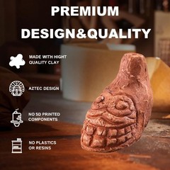 Aztec Death Whistle – Real Screaming, Up To 125+ Decibels Loud, Authentic Hum…