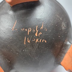 Mexican Modernist Sgraffito Folk Art Tripod Footed Bowl Leopoldo De Mexico