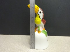 Toucan Bird Bell Colorful Hand Painted Ceramic 5.25” Belize, Central America Vtg