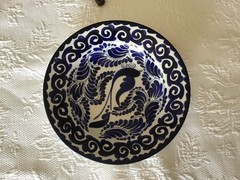 1 Ventage Anfora Blue & White Hand Painted Soup Bowl 8″1/2″ From Mexico