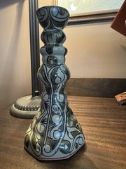 Castillo Mexican Folk Art Pottery Candlestick (single) 8.75” INV#871