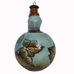 Talavera Tabletop Oil Lamp Cardinal of Peace VTG Artist Sign Outdoor Patio Torch