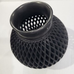 Oaxaca Art Pottery Barro Negro Mexico Hand Carved Black Clay Round Candale Lamp