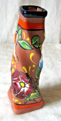 CERAMEX ADOBE MODERN 8.5″ VASE MEXICAN TERRACOTTA POTTERY ART HAND PAINTED