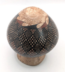 Handmade Lazaro Ponce Signed Mata Ortiz Geometric Polychrome Pottery Bowl Vase