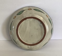 MEXICAN TALAVERA POTTERY ROUND BOWL SERVING DISH 7.5” RED CLAY BLUE FLORAL