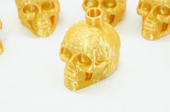 Mayan Death Whistle RARE GOLD Skull !VERY LOUD! *Aztec Made In USA* Scary 3D 1pc