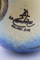 Talavera Mexico Ceramic Artisan Tabletop Torch “La Candela” Signed *NO WICK