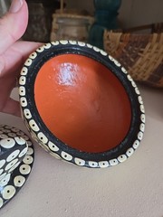 Vintage Handmade Mexican Mayan Folk Art Chiapas Pottery Chicken Pot w/ Lid