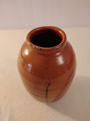 Vintage Mid-Century Modern Hand Painted Ceramic Pottery Vase With Signature 7″