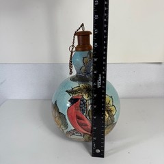 Talavera Tabletop Oil Lamp Cardinal of Peace VTG Artist Sign Outdoor Patio Torch