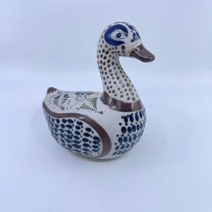 vintage handmade tonala duck mexican folkart hand painted floral design