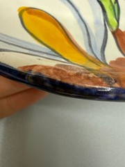 Mexican Talavera Pottery Serving Plates Calla Lilies Small T Ruth Folk Art Decor