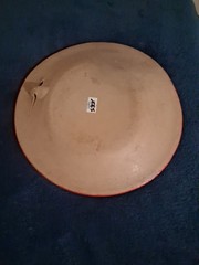 Mexican Folk Art Terracotta Round Wall Hanging Plate 16.5 In Diameter