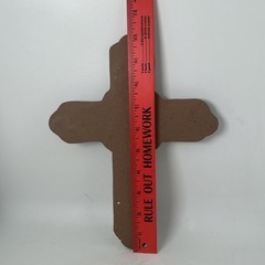 Handmade Pottery Textured Glazed Clay Mexican Religious Wall Cross Dove