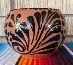 Mexican Ceramic Flower Pot Planter Folk Art Pottery Handmade Talavera #4