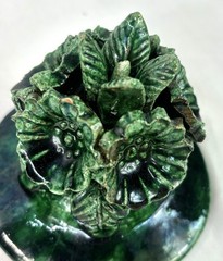 Green Glazed Hilario Alejos Madrigal Michoacan Pottery Pineapple Pot w/ Lid 7”