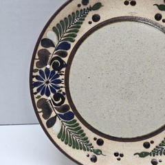 Vintage Netzi Pottery Sandstone Tonala Plate Floral – Signed