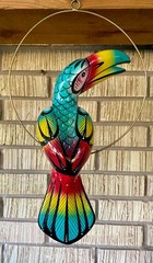 Talavera Bird Handmade Toucan Parrot Ceramic Mexican Pottery Hanging Patio Decor