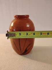 Vintage Mid-Century Modern Hand Painted Ceramic Pottery Vase With Signature 7″