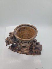 VTG Rdo De Mexican Folk Art Pottery Man Playing music Pen holder Figurine