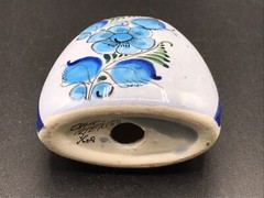 VTG Tonala Mexican Pottery Single Shaker Hand Painted Flower Signed Initialed