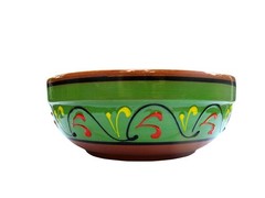 Cactus Canyon Ceramics Spanish Terracotta Deep Serving Dish Green