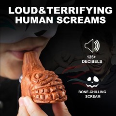 Aztec Death Whistle – Real Screaming, Up To 125+ Decibels Loud, Authentic Hum…