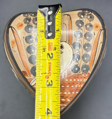 Vintage Trinket Box Tonala Mexican Pottery Heart Dove Hand Painted