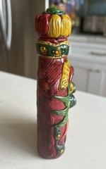 Unique BELIZE Toucan Bird 3D Art Clay Pottery Glass Flask 6 x 3