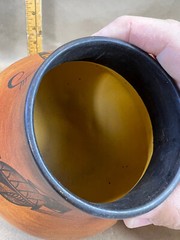 Southwestern Mexican Pottery Vase Modern Signed Gecko Lizard 5.5″Tall