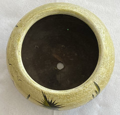 Vintage Mexican Folk Art Terracotta Planter Pot Clay Desert Cactus Scene 8″