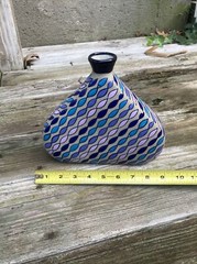 Vtg 1996 Javier Servin Mexico 8” Triangle Mexican Pottery Geometric Modern Vase