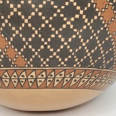 Mata Ortiz Pottery Poly Chrome Geometric 5.5″ Bowl Olla Pot Mexican Signed