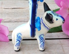 Tree of Life Candelabra Bull Birds Flowers Handmade Clay Mexico Folk Art Tiny Sz
