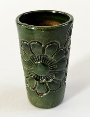 4 MEXICO OAXACA ATZOMPA CERAMIC CLAY BARRO LOZA VERDE GREEN MEZCAL CUPS COPITAS