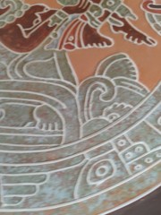 Classic Maya or Aztec Folk Art Reproduction Plate Wall Art 11.75in B4