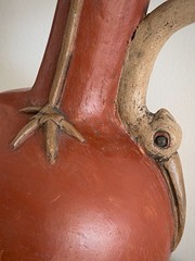 Vintage Mexican Folk Art Bird Terracotta Effigy Vessel Moche Style Handmade 10”