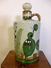Ken Edwards El Palomar Tonala Mexico Mid Century Pottery Jug Decanter Rare Green