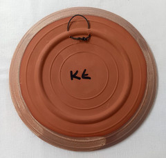 Decorative Terra Cotta Hand Painted Art Pottery Floral Plate Wall Hanging