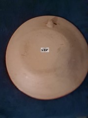 Mexican Folk Art Terracotta Round Wall Hanging Plate 16.5 In Diameter