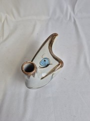 Ken Edwards Floral & Bird Ceramic Mini Pitcher Mexico Art Pottery
