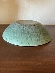 Felix Tissot Mexico Desert Gem Stone Green Speckled 6.5” Bowl 2” High