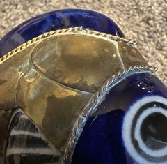 Unique Ceramic Fish Brass Covered With Twisted Edging Detail Figure Armored Fish