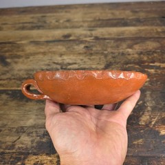 Set of 4 Vintage Patamban Barro Verde Leaf Bowls Green Glazed Mexican Pottery