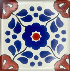 Authentic 4×4 Ceramic Talavera Mexican Tile – A1 Export Quality, Single Piece