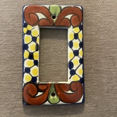 Mexican Talavera Art Pottery Ceramic Handmade Single Switch Plate Cover 3×5”
