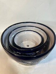 3 pack – talavera mexican pottery Blue Planter. Flower Pot. Set Of 3 NEW.